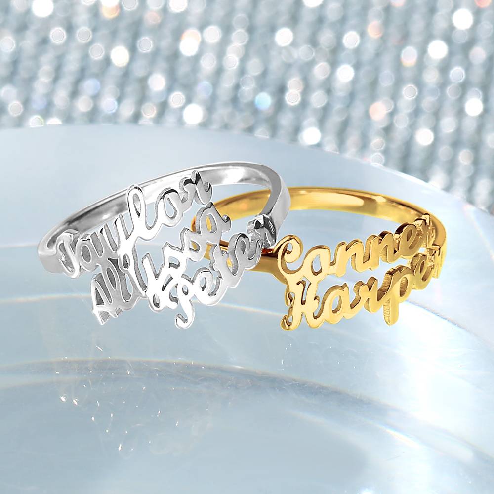 gifts for wife Heartfelt Surprise - Unique Memento - Double Names Ring - 925 Sterling Silver - gifts for wife - Anniversary v
