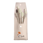 Custom Engraved Birth Flower Makeup Brush Set Wedding Gift