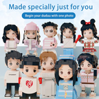 Full Body Customized 2 People Duddu Brick Figures with Photo Gift for Couple Wedding Gift