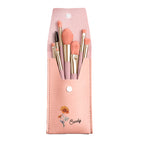 Custom Engraved Birth Flower Makeup Brush Set Wedding Gift