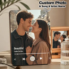 Custom Music Photo Frame That Plays Music Without Cell Phone Wooden Music Record Player Wedding Anniversary Gifts