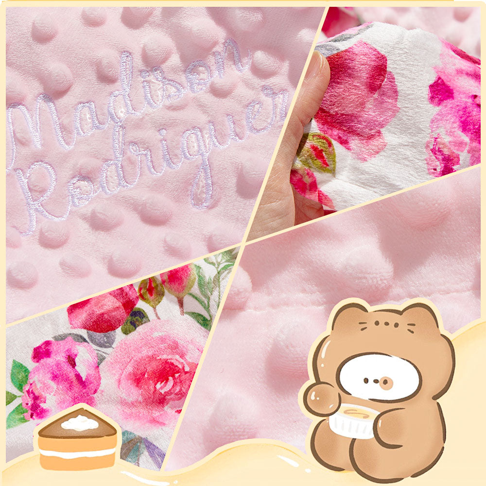 Personalized Baby Blanket Custom Blanket with Embroidered Name Gift for Baby