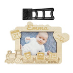 personalized baby photo frame engraved wooden newborn keepsake engraved detail