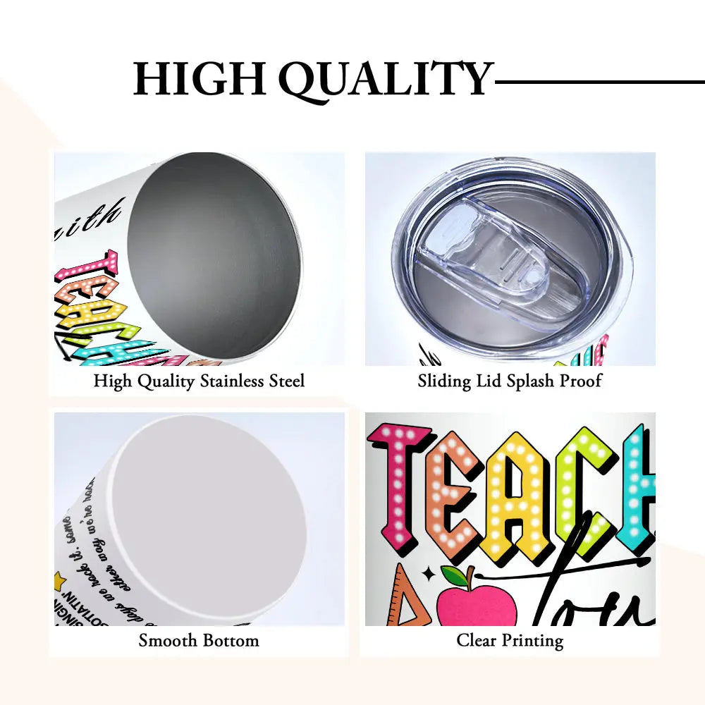 Personalized 20oz Skinny Tumbler with Straw Back to School Appreciation Gift for Teacher