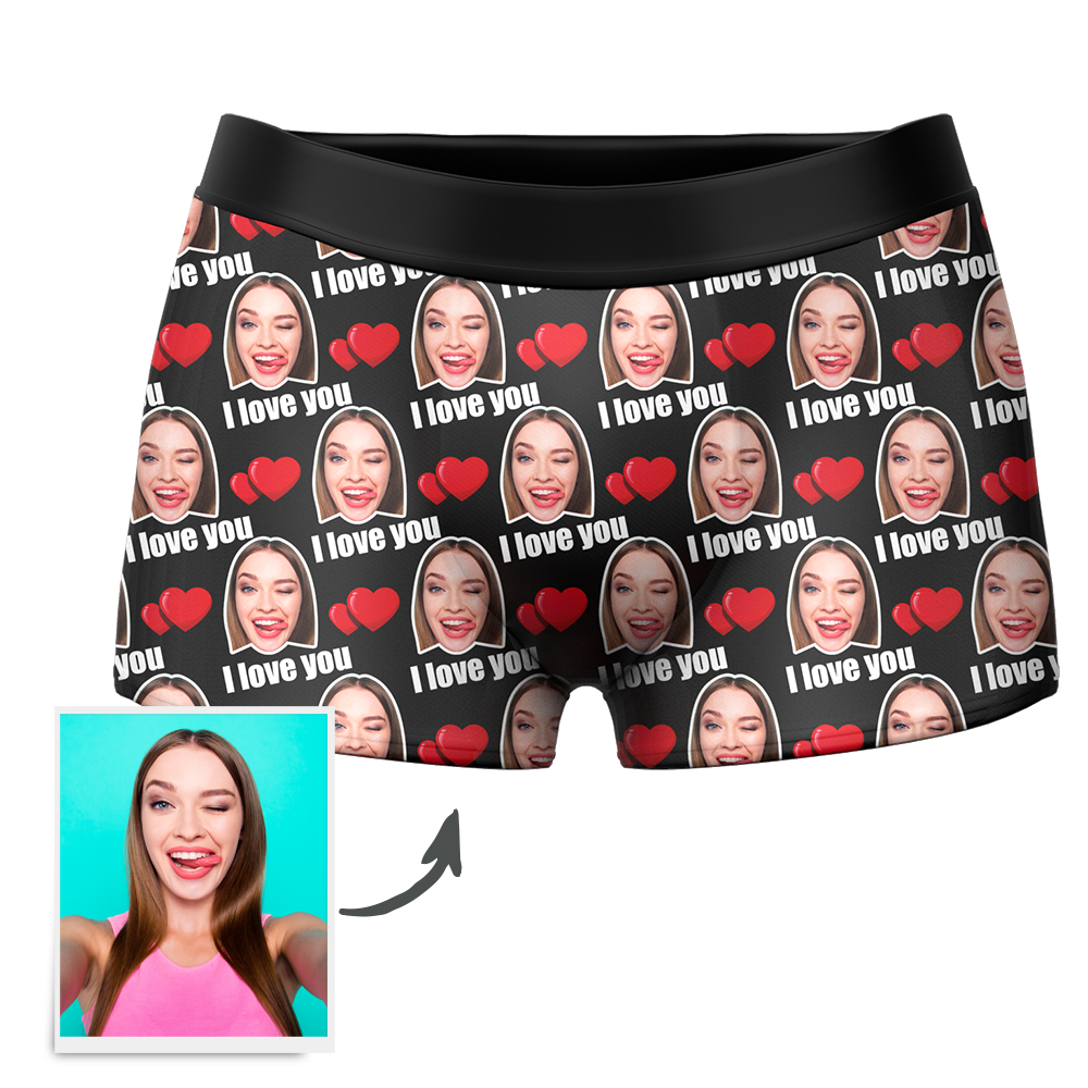 personalized face photo boxer shorts soft stretch comfort gift for boyfriend custom style