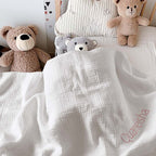 Personalized Baby Swaddle Blanket Custom Muslin Towel with Embroidered Name Gift for Baby