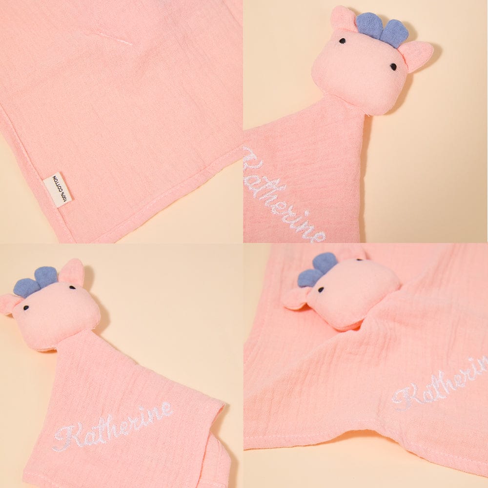 Personalized Soothe Towel Bibs Soft Sleeping Toy Towel with Embroidered Name Gift for Baby