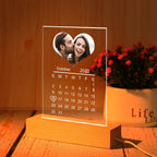 Custom Heart-Shape Photo Orange Night Light Custom Calendar Lamp Acrylic Lamp