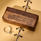 Personalized Engraved Wood Rings Bearer Box with Vow of Happiness Wedding Proposal Gift for Couple