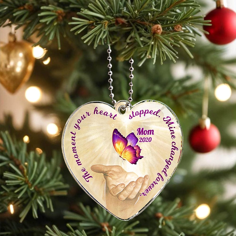 butterfly personalized photo with custom name ornament photo tribute