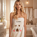 Personalized Bath Towel Custom Bathrobe with Embroidered Name Gift for Her