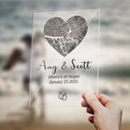 Coordinates Map Plaque couple gift