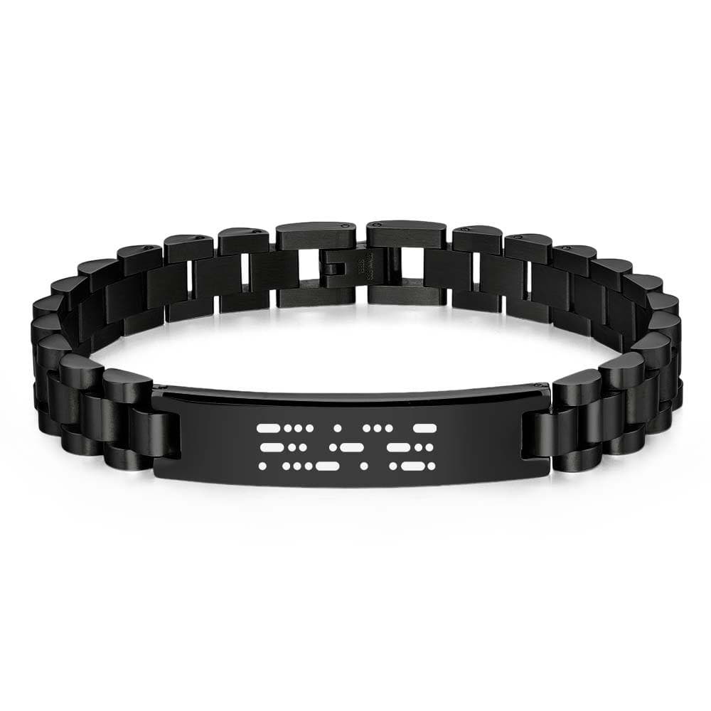 Personalized Engraved Morse Code Men Bracelet Birthday Anniversary Gift for Him