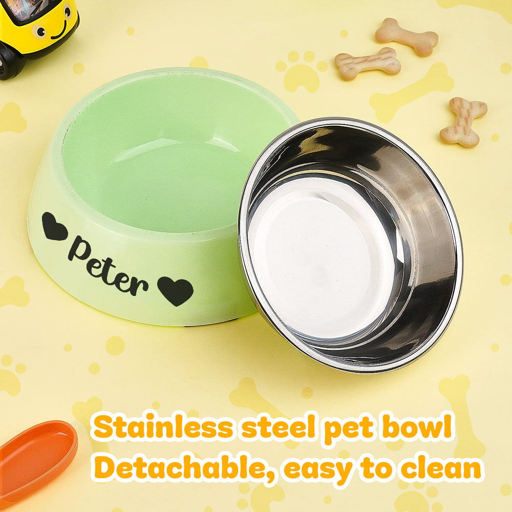 Personalized Pet Water Bowl Stainless Steel Pet Bowl Feeding Supplies Gift for Pet Lovers