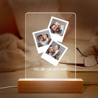 father s day gift personalized photo wooden base night light for dad design custom gift for everyday use