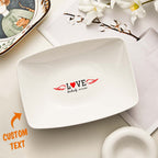 Custom Name Platters LOVE Heart Personalized Engraved Tableware Plate