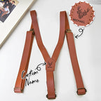Personalized Men's PU Suspenders with Engraved Name Gifts for Men Groomsmen Accessory