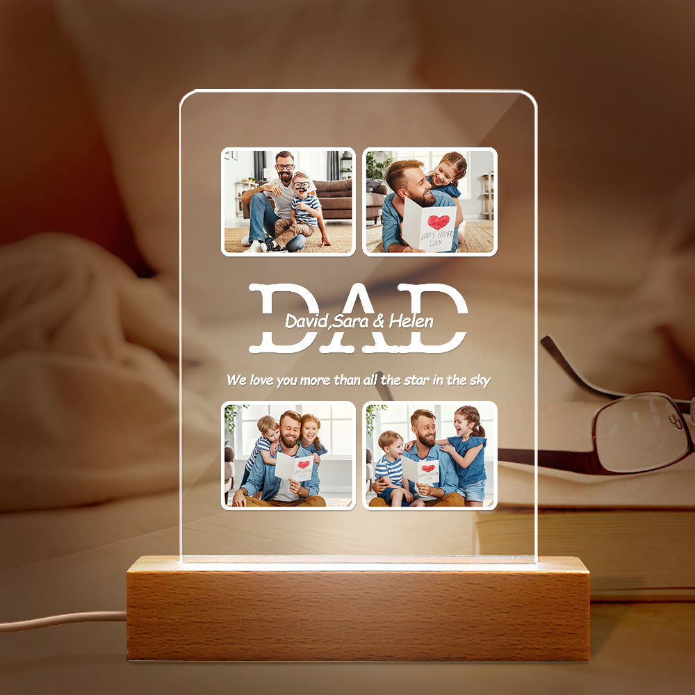 personalized custom gift for dad with clear acrylic finish