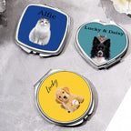 Square A Little Pet Love in Your Bag Personalized Pet Portrait Compact Mirror