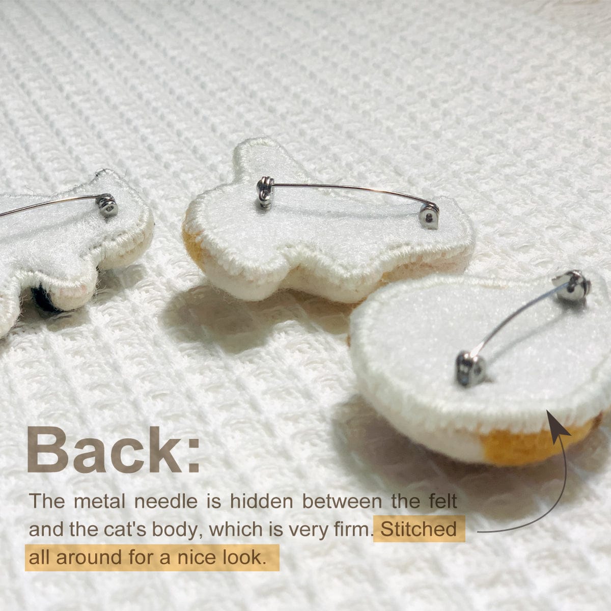 Adorable Handmade Felt Kitten Brooch - Perfect Gift for Cat Lovers