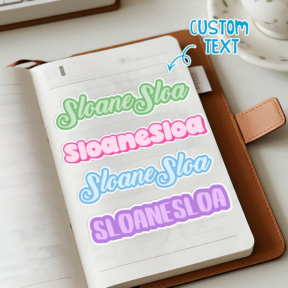 Custom Name Colorful Text Stickers Personalized Stationery for Back to School Gifts