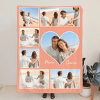 5 - 9 Heart Themed Couple Photo Blanket with Custom Names - Thoughtful Valentine’s Day & Anniversary Gift for Him & Her 1072438 - DiyGiftly
