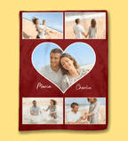 5 - 9 Heart Themed Couple Photo Blanket with Custom Names - Thoughtful Valentine’s Day & Anniversary Gift for Him & Her 1072438 - DiyGiftly