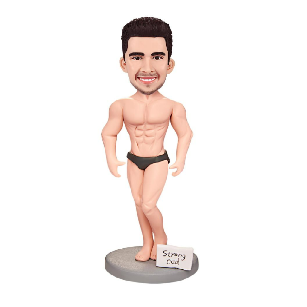 personalized bobblehead give that nods love figurine family keepsake muscle daddy display