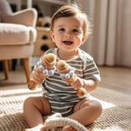 Personalized Wooden Baby Rattle with Engraved Name Toy Shower Birthday Gift for Baby