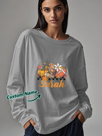 Custom Engraved Personalized Name Halloween Long Sleeve T-Shirt