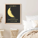 Custom Moon Phase and Names Wooden Frame with Your Text Custom Art Frame Best Valentine's Day Gift for Couple