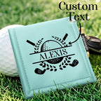 Personalized PU Leather Absorb Water Golf Towel with Golf Tees Retractable Clip Gift for Golf Lovers