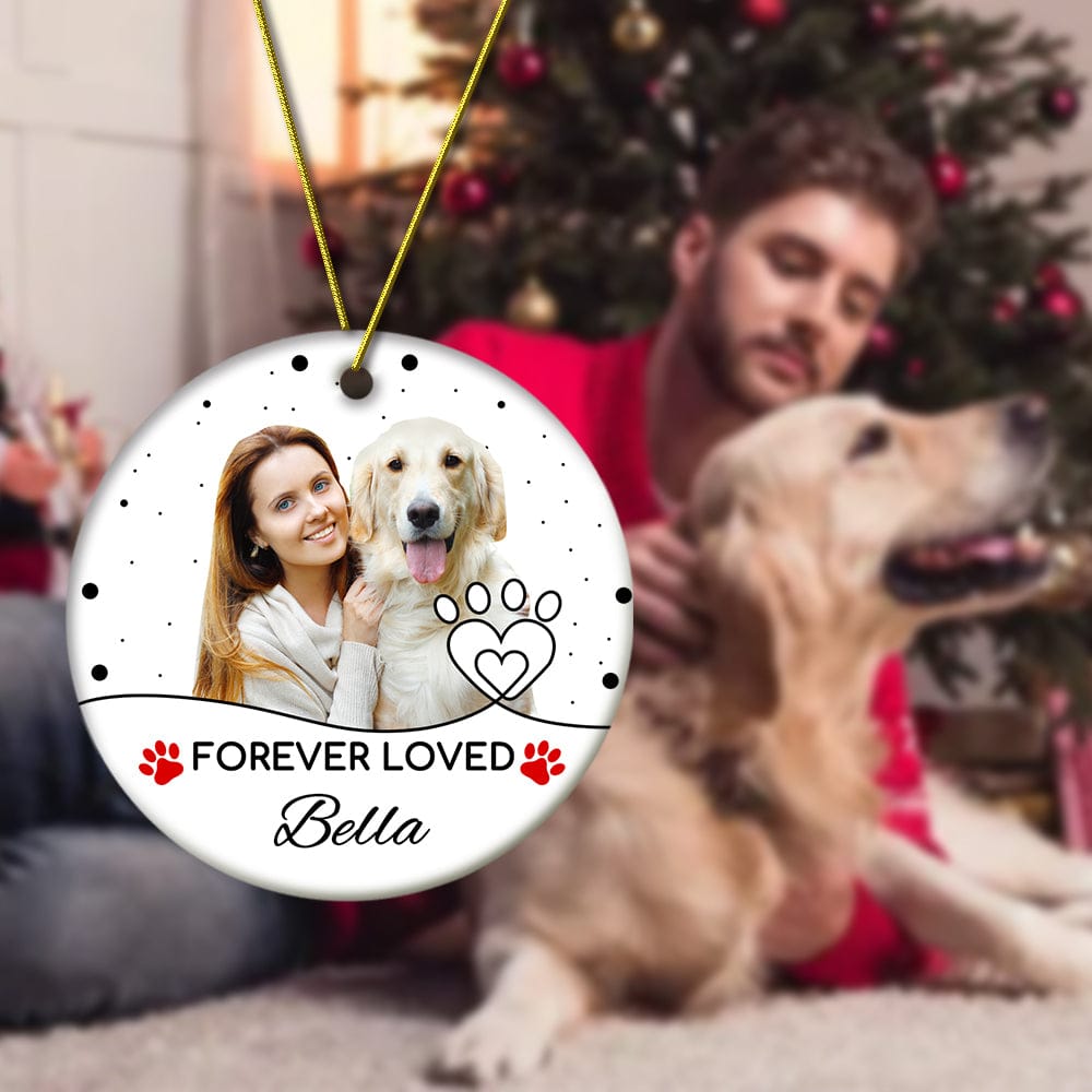 Photo Ornament Personalized Photo and Name Christmas Sympathy Gift for Loss of Dog