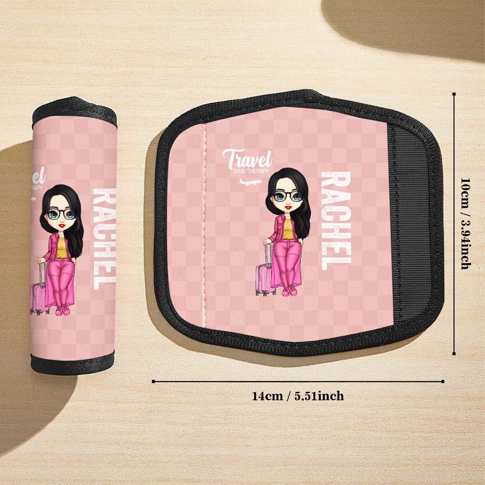 Personalized Cartoon Character Luggage Handle Wraps Travel Accessories Gift for Travel Lovers