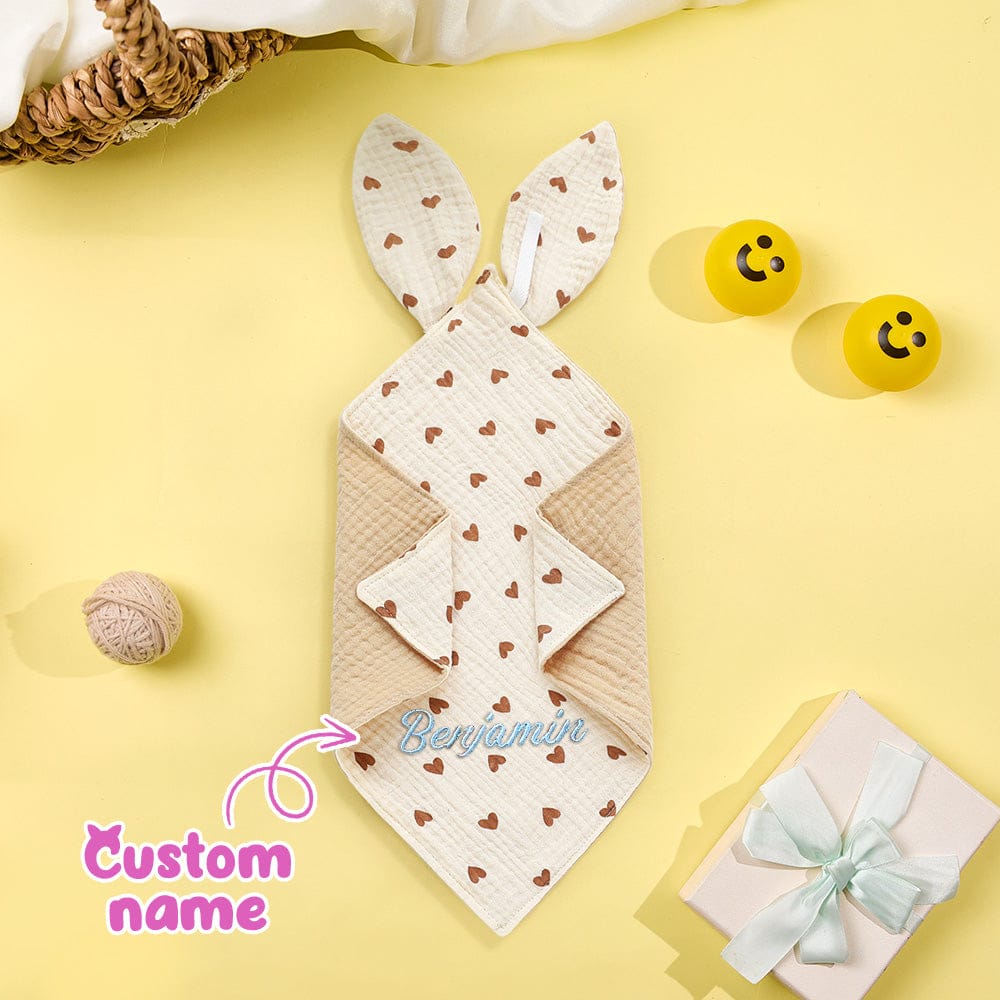 Personalized Soothe Towel Bibs Cute Soft Sleeping Towel with Embroidered Name Gifts for Baby