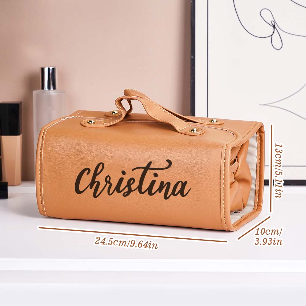 Personalized Name Makeup Bag Custom Cosmetic Storage Pouch Birthday Gift