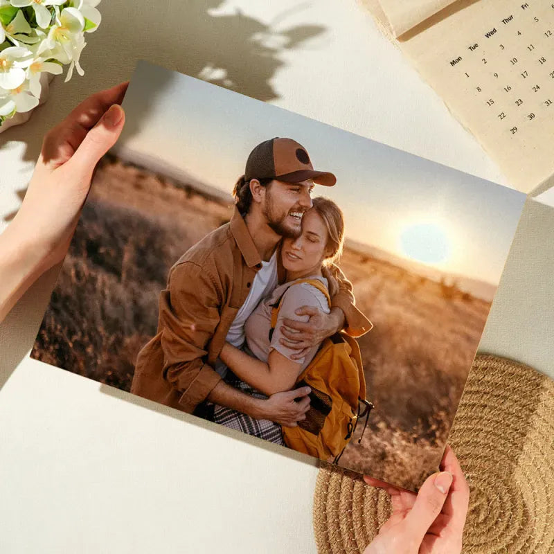 Custom Couple Portrait Photo Custom Photo on Wood Engraved Photo on Wood Watercolor Style