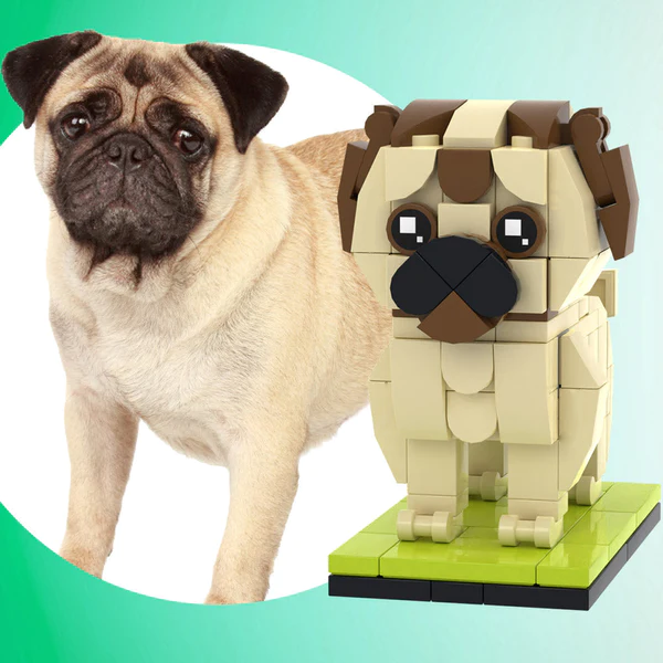 Fully Body Customizable British Bulldog 1 Dog Photo Custom Brick Figures Small Particle Block Brick Me Figures Customized British Bulldog