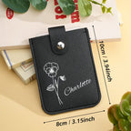 gifts for wife Cherish Every Moment - Personalized Keepsake - Birth Flower Wallet with Name Mini Pull-out Card Holder Wallet
