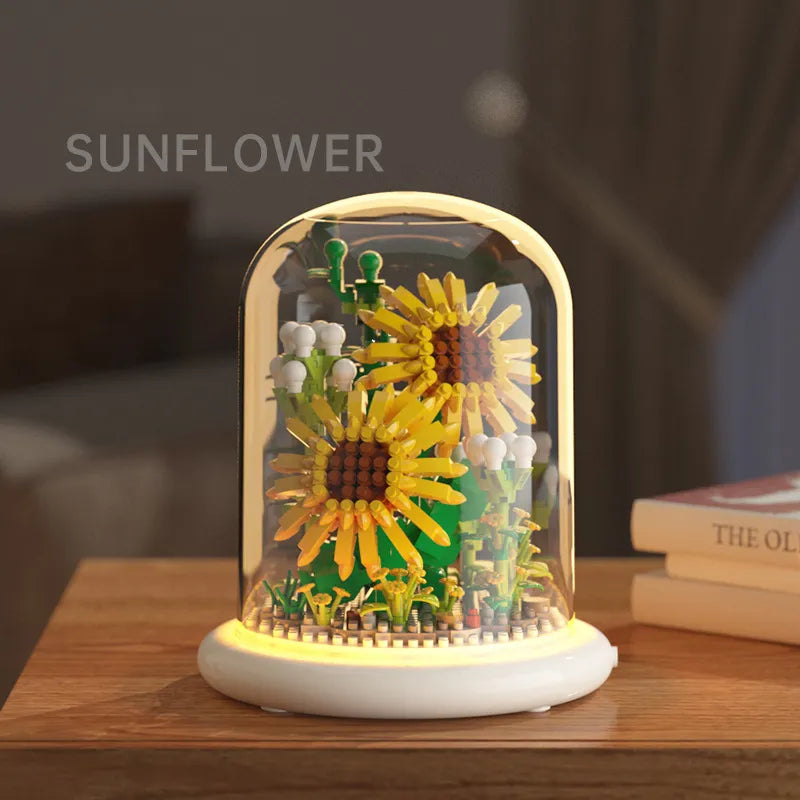led building set for shelf decor