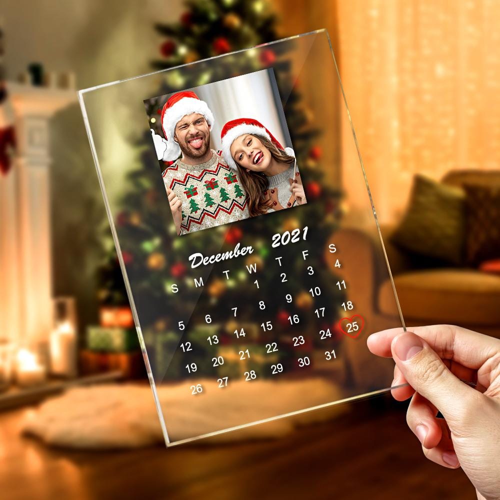 Personalized Calendar Photo Plaque Acrylic Desk Decor Christmas Gifts