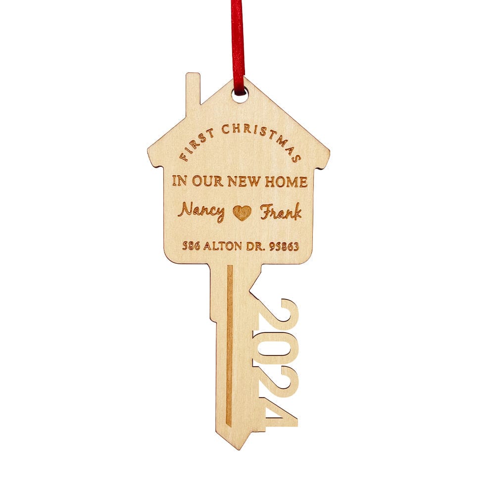 personalized wooden home ornament as a housewarming gift