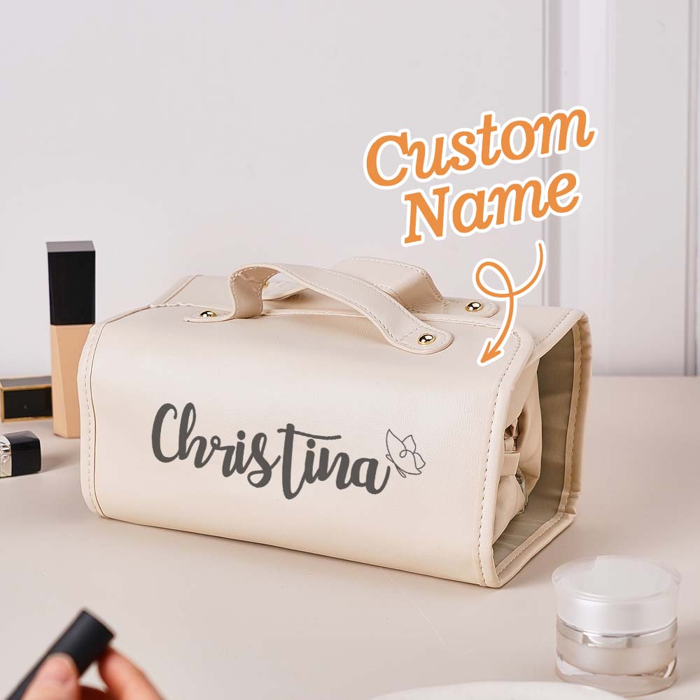 Personalized Name Makeup Bag Custom Cosmetic Storage Pouch Birthday Gift