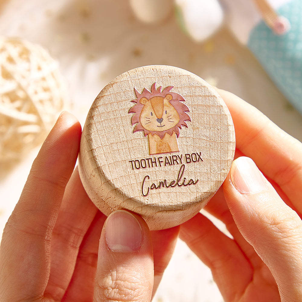 Personalized Wooden Tooth Box with Engraved Name Tooth Fairy Keepsake Gift for Kids