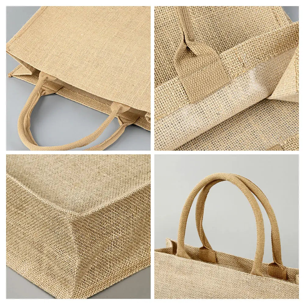 Personalized Birth Flower Grandma's Garden Beach Jute Tote Bag with Name Birthday Wedding Party Gifts for Her