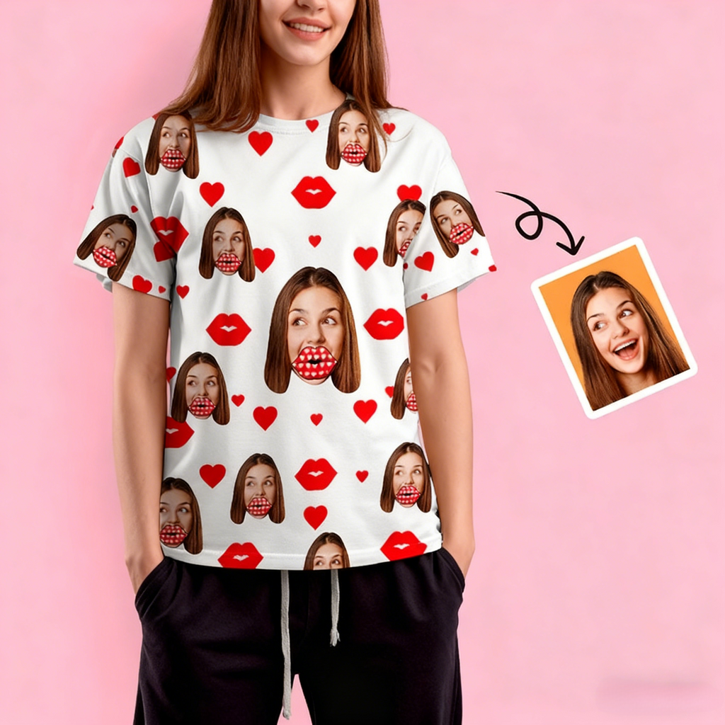 T-shirt personnalisé imprimé sur tout le visage