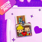 Personalized Brick Figure Fridge Magnets Pink Photo Stickers DIY Gift Fridge Magnets Gifts For Girlfriend Boyfriend Valentines Day