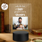 promoted to grandpa night light personalized photo fathers day gift for grandpa