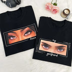 Unique Custom Eyes Tee Loved One's Eyes Shirt Personalized Eyes Artwork Tee Unique Eyes Sketch Art from Photo Gift for Your Love