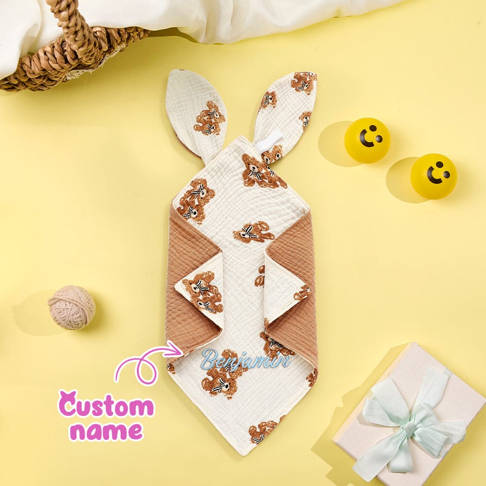 Personalized Soothe Towel Bibs Cute Soft Sleeping Towel with Embroidered Name Gifts for Baby